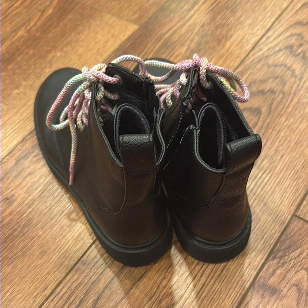 Black Boots with Multicolor Laces